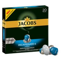 JACOBS Kapseln Decaffeinato 6 Lungo entkoffeiniert 1 x 20 Nespresso®* kompatible Kaffeekapseln