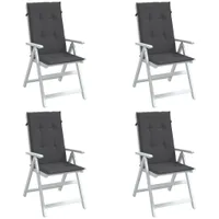 vidaXL Hochlehner-Auflagen 4 Stk. Melange Anthrazit 120x50x4 cm Stoff