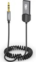 AdroitGoods USB Bluetooth Aux přijímač - Auto - Vysílač Bluetooth 5.0 - Vysílač - Kabel - Sada do auta