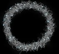 LEX Metallkranz feinmaschig 40 LED, Ø 30cm kaltweiß Timer, transp. Kabel LK062IT