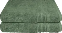 Schiesser Frottier Duschtuch Milano im 2er Set | 100% Baumwolle aus nachhaltiger Produktion | weich, saugstark, farbecht | 70x140cm | Dunkelgrün