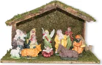 Weihnachtskrippe mit Krippenfiguren Krippe Weihnachten Holz