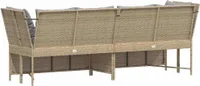 vidaXL Gartensofa mit Kissen Beige Poly Rattan