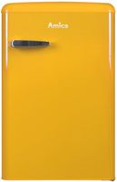 Amica KS 15613 Y, Kühlschrank mit Gefrierfach im Retro Design, 85 cm Höhe, honey yellow, Energieeffizienzklasse A++