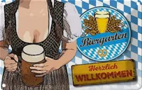 vianmo Kovový nápis 18x12 cm Biergarten Willkommen Bayern