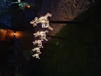 Pałeczki świetlne LED renifer zestaw 5 ciepły biały, IP44, bateria z timerem