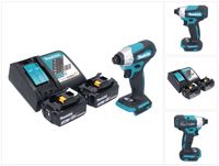 Makita DTD 157 RF Akku Schlagschrauber 18 V 140 Nm 1/4" Brushless + 2x Akku 3,0 Ah + Ladegerät