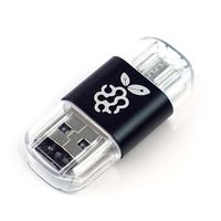 BerryBase 2in1 microSD Cardreader mit USB-A und USB-C Stecker, USB 2.0, schwarz