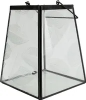 TrendLine Laterne Glas-Metall 24 x 17 cm schwarz