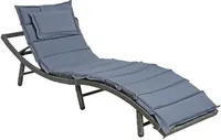 Sonnenliege Strandliege Polyrattan XXL Gartenliege Relaxliege Anthrazit-Grau