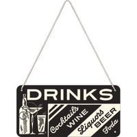 Drinks Nostalgic-Art Blechschild Türschild Hängeschild 10x20 cm 