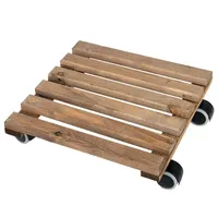 Esschert Design Pflanzenwagen Rolluntersetzer Braun quadratisch 29 cm