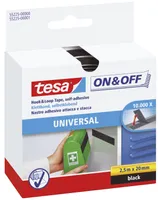 tesa On & Off Klettband 20 mm x 2,5 m schwarz selbstklebend