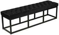 CLP Sitzbank Polson Samt mit schwarzem Metallgestell, Farbe:schwarz, Größe:150 cm