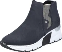 Rieker Damen Chelsea Boot Keilabsatz Elastikeinsatz Stiefelette X6361, Größe:40 EU, Farbe:Blau