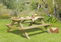 Picknicktisch / Sitzgarnitur Holz massiv 180x170x75cm