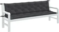 vidaXL Gartenbank-Auflagen 2 Stk. Melange Anthrazit 200x50x7 cm Stoff