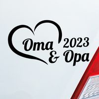 Auto Aufkleber Oma & Opa 2023 Herz Sticker Heckscheibenaufkleber