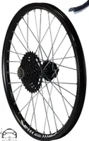 REDONDO 20 Zoll Hinterrad Laufrad Felge Schwarz Disc + Shimano 9 fach Kassette