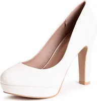 topschuhe24 2710 Damen Lack Pumps Plateau High Heels , Farbe:Weiß, Größe:40 EU