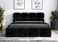 Polsterbett MONAKO -OM 90 x 200 mit Bettkasten. Farbe: Schwarz