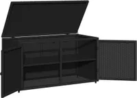 vidaXL Gartenschrank Schwarz 110x55x60,5 cm Poly Rattan