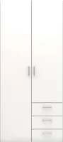 Spell Kleiderschrank B 2 Türen und 3 Schubladen. Weiss.