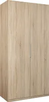 Furniture24 Kleiderschrank CDXS82, Schrank, Drehtürenschrank, 2 Türiger, mit Kleiderstange, 1 Einlegeboden Sonoma Eiche