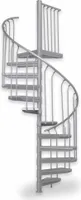 Spindeltreppe Ø 160 cm | Höhen: 216-233 cm | Standard Ausstattung | Stahlstufe