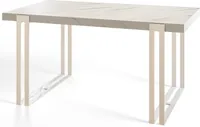 Rechteckiger Esszimmertisch ROSA, ausziehbarer Tisch, Größe: 180-280X90X77 cm, Wohnzimmertisch Farbe: MARMUR, mit Metallbeinen in Farbe Weiß