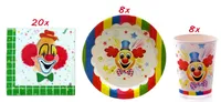 Clown Kindergeburtstags-Set (36-teilig) 1 Set