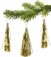 10 Lamettini Gold Lametta Anhänger Weihnachtsanhänger