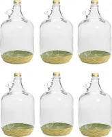 6 X 5L Glasballon mit ECO Korb/Weinballon Glas Flasche Wasserflasche GÄRBALLON