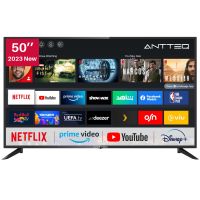 ANTTEQ AV50D1 4K Fernseher 50 Zoll (127 cm) Smart TV mit HDR, Netflix, Prime Video, Rakuten TV, DAZN, Disney+, YouTube, UVM, WiFi, Sprachsteuerungs, Triple-Tuner DVB-T2 / S2 / C, Dolby Audio
