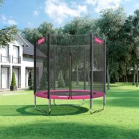 SONGMICS Trampolin Ø 183 cm, rundes Gartentrampolin mit Sicherheitsnetz, mit gepolsterten Stangen, Sicherheitsabdeckung, sicher, outdoor, schwarz SONGMICS Trampolin Ø 183 cm, rundes Gartentrampolin mit Sicherheitsnetz, mit gepolsterten Stangen, Sicherheitsabdeckung, sicher, outdoor, schwarz