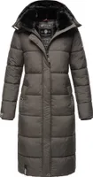 Marikoo Damen Winterjacke Parka Stepp Mantel Kunstfell gefüttert Kapuze RELIZIAA Anthrazit Gr. 44 - XXL