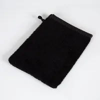 8 er SET SCHWARZ WASCHHANDSCHUH 500g/m² 100% BAUMWOLLE 15x21