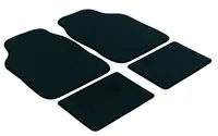 Walser Autoteppich Velours 4-teilig universal schwarz, schwarz gekettelt, 14705