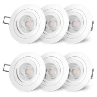 RF-2 LED Einbauspot schwenkbar weiß rund inkl. dimmbarem 5W LED GU10 warmweiß , Stückzahl:1er Set