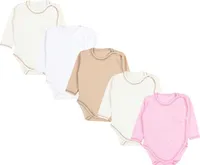 TupTam Unisex Baby Wickelbody Langarm 5er Set, Farbe: Mädchen 2, Größe: 68