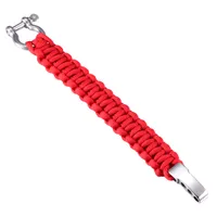DonDon Herren Survivalarmband Paracord Outdoor Armband geflochten rot