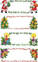 Sticker Weihnacht Papier 3 Bogen Motiv Widmung Packung mit 10 Stück
