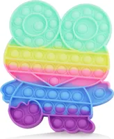 Push Pop Anti-Stress Spielzeug, Fidget Toy für Kinder und Erwachsene, Gadget Bubble Sensory Toy, Lama rot
