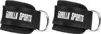 GORILLA SPORTS® Fußschlaufen - 2er Set, mit D-Ring und Klettverschluss, bis 80 kg, Gepolstert - Knöchelriemen, Fußmanschetten, Ankle Straps, Fußfesseln Kabelzug, Beintraining, Fitness, Gym