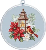 Luca-S Kreuzstich Stickpackung mit Stickrahmen "Weihnachtsstern", Zählmuster, 16x17cm