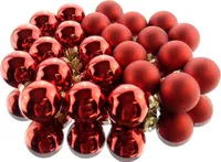 Weihnachts-Micro-Kugeln Christmas Red rot Ø 2,5 cm aus Glas - 24er Set