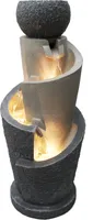 Gartenbrunnen mit LED Beleuchtung 66 cm mit Dekobecken Springbrunnen Zimmerbrunnen Wasserspiel