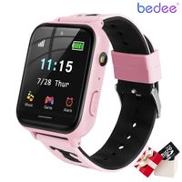 Smartwatch für Kinder, Uhr Telefon für Mädchen Jungen Touchscreen mit Musik Player, Spiel, Kamera, Wecker, Smart Watch Telefonieren Geschenk mit/ 1G SD Card (Pink)
