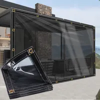 （4X6M）Schwarz Halbtransparent Sonnenschutz PVC Plane, Wasserdichte & Wetterfeste Abdeckplane mit Ösen, UV-beständig, Ideal für Terrasse, Balkon, Garten & Outdoor