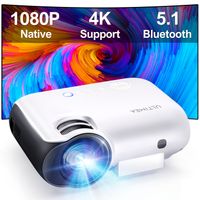Beamer 4K Unterstützt Native 1080P, Ultimea Beamer Full HD mit 10000 Lumen, Tragbar Bluetooth 5.1 Beamer Video Beamer, Mini Beamer Kompatibel mit TV Stick/Laptop/HDMI/USB für Heimkino Projektor